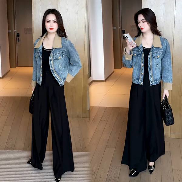 【季颜品牌】春季新款洗水牛仔外套女气质显瘦休闲洋气时尚短外套02