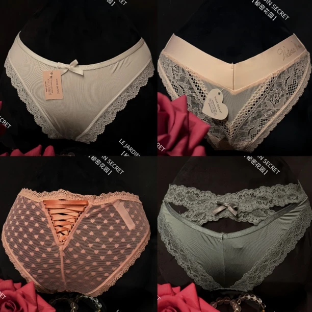 【秘密花园】高级轻奢纯欲风蕾丝性感女士内裤