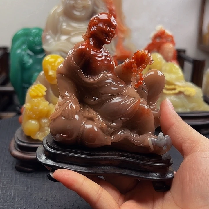 延***宫寿山石印石罗汉小摆件