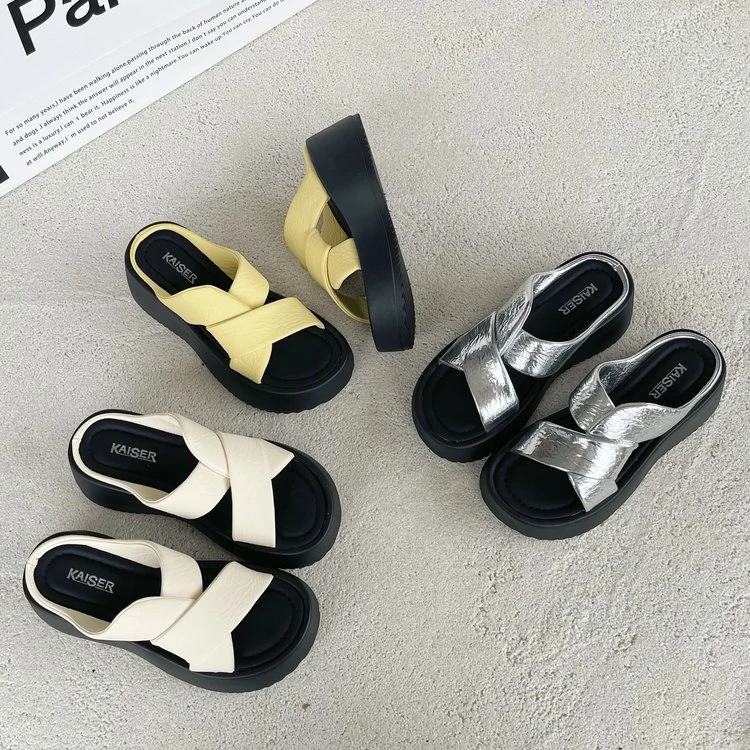 增高6cm 凯撒KAISER云感厚底面包拖鞋夏季休闲外穿女鞋KS8765