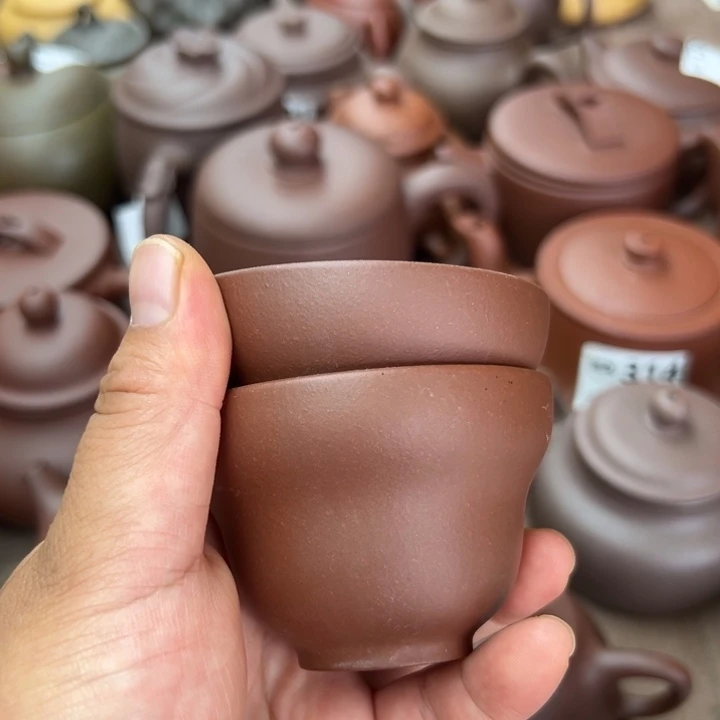 此***你茶壶紫砂紫泥70cc左右杯子两个