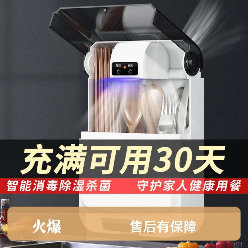 蓝光杀菌壁挂式防潮防霉速干智能消毒筷子筒筷子收纳筒