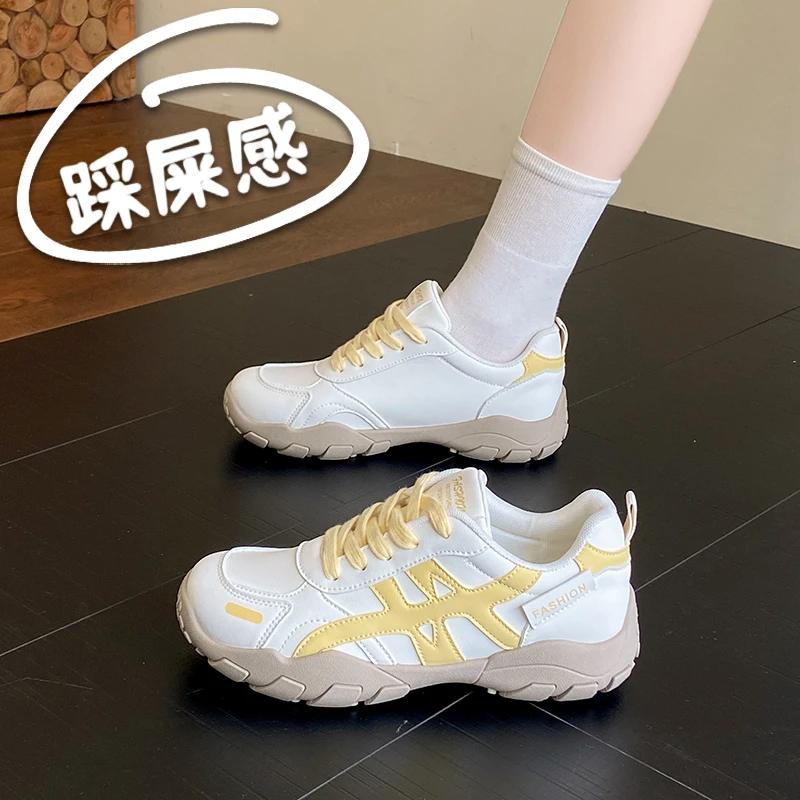 运动鞋女2025新款鞋子秋季厚底软底小白鞋轻便老爹鞋百搭女款女鞋
