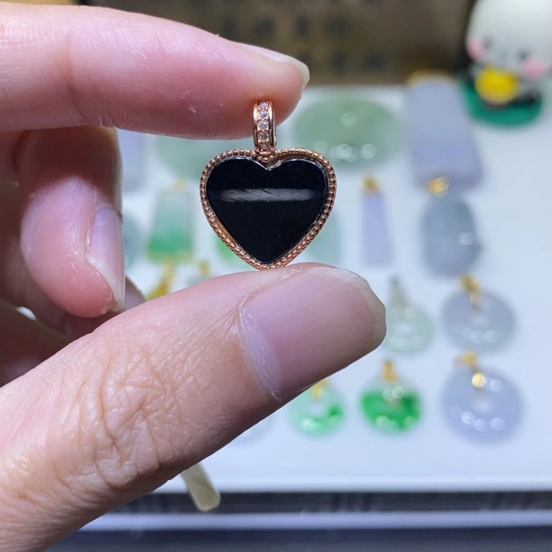 翡翠银S925镶嵌吊坠(不含链)