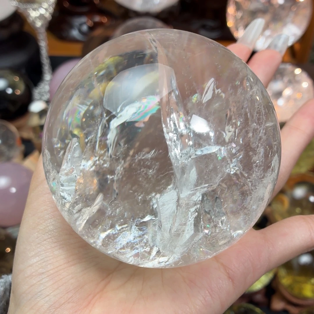 S****未镶嵌珠宝半成品水晶晶中晶81.1mm