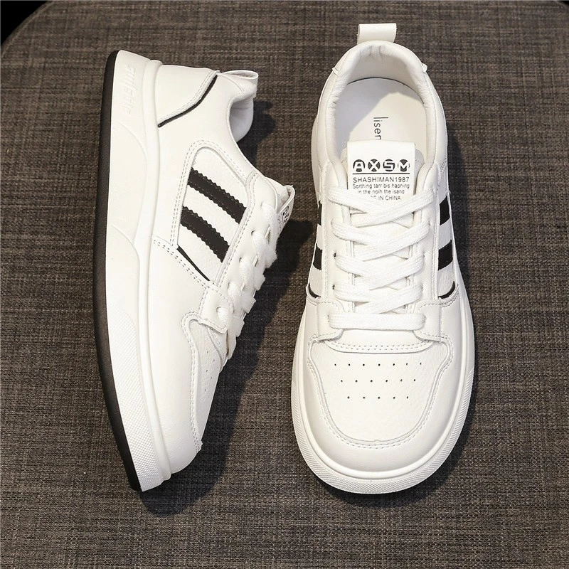 Moleubak德训小白鞋女生百搭春秋平厚底2025新款爆单休闲运动板鞋