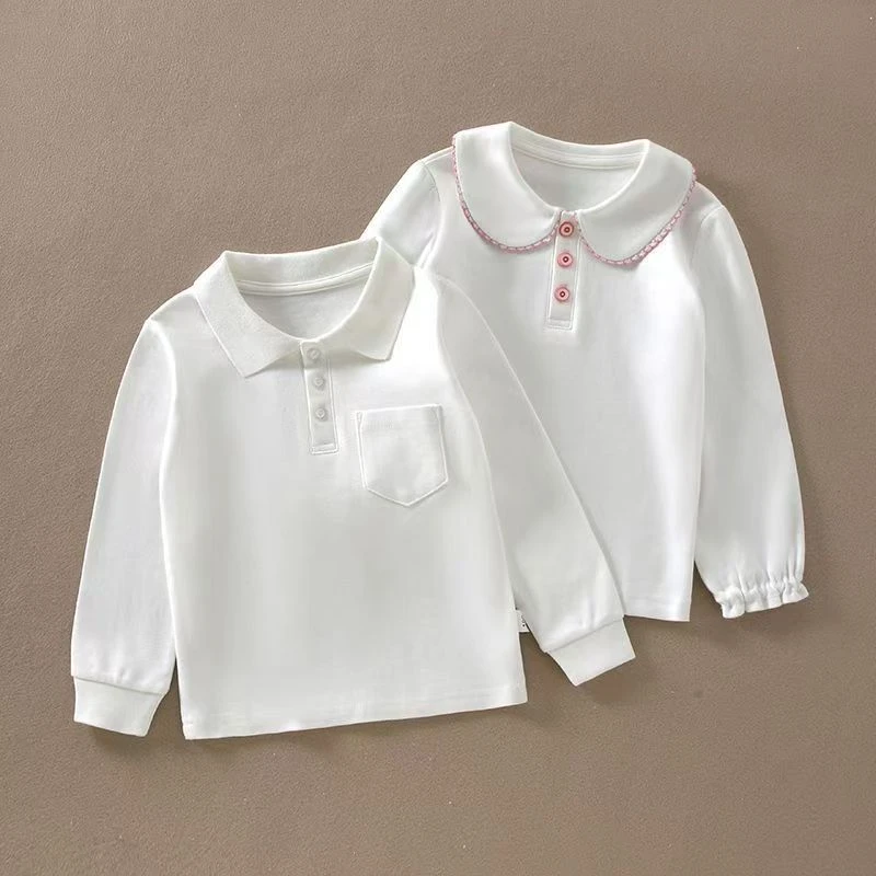 男女童长袖t恤秋装学院风POLO衫儿童装宝宝2025新款中小童上衣潮