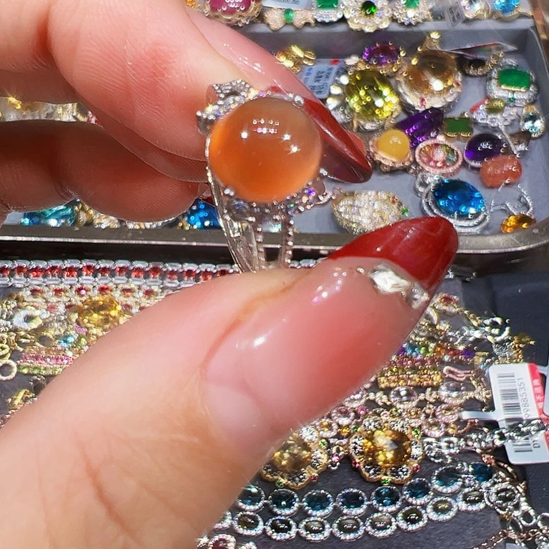 银S925镶嵌南红玛瑙戒指