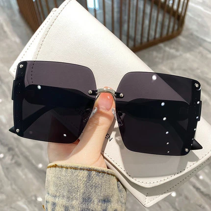 时尚街拍大框太阳镜方框切边夹片女士墨镜遮阳眼镜
