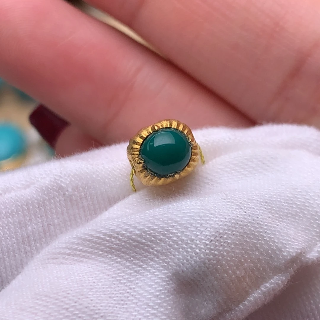 绿松石珠宝奇石18K金镶嵌