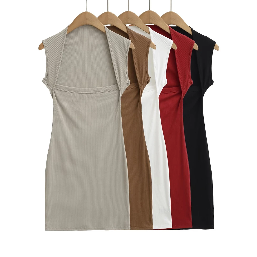 春夏时尚纯欲风修身显瘦包臀吊带连衣裙短裙