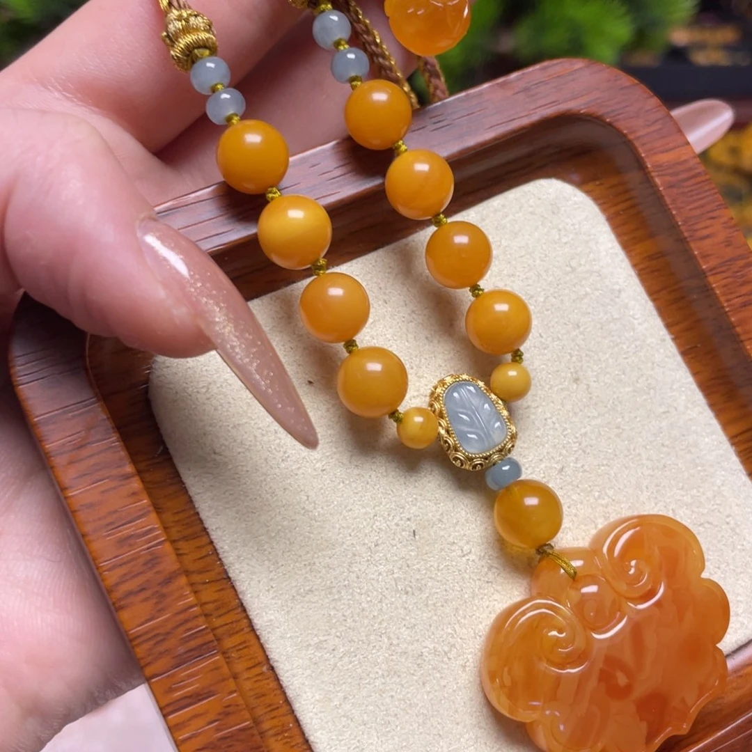 蜜蜡颈饰未镶嵌项链