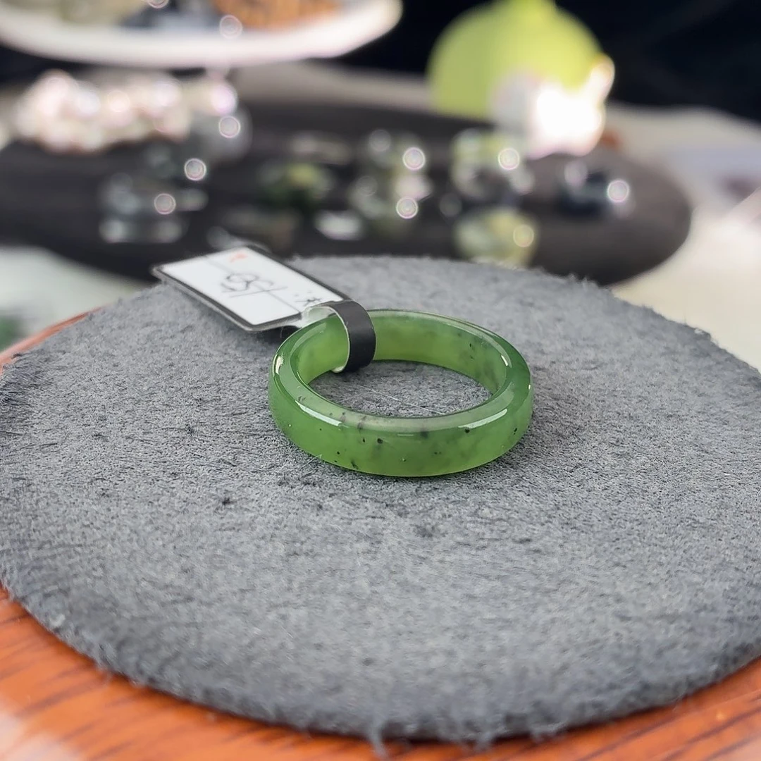 和田玉未镶嵌戒指b140碧玉圆切18.7不退换