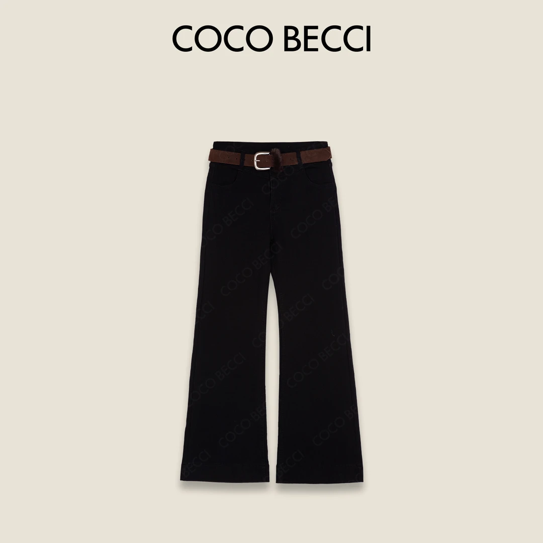 COCO BECCI【美拉德微喇裤】高腰气质含腰带百搭牛仔裤CFLJD2621093
