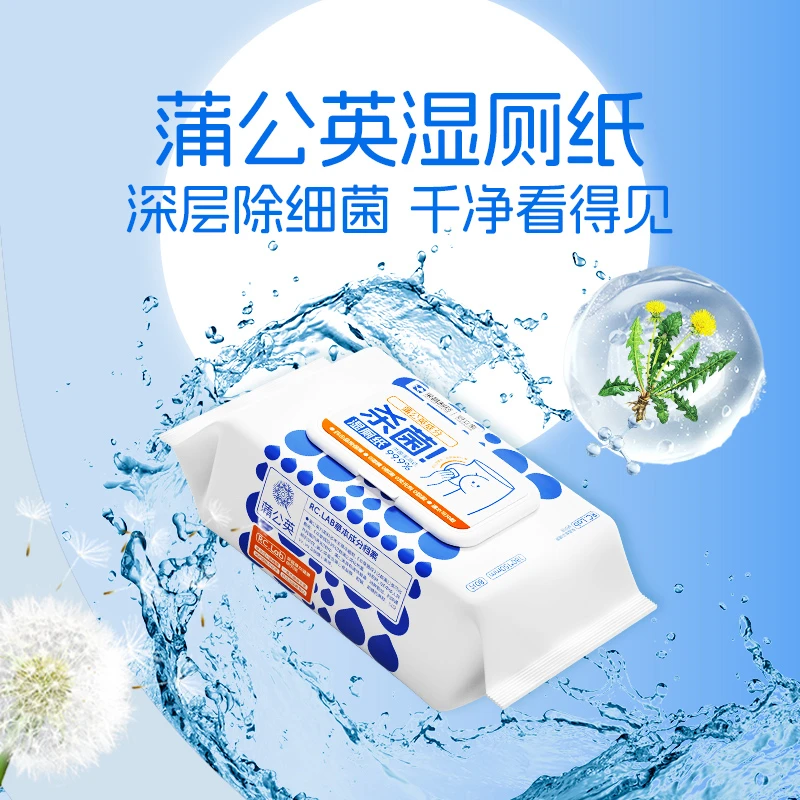好立索纯水湿巾蒲公英湿厕纸加大加厚肌肤实惠家庭装zb