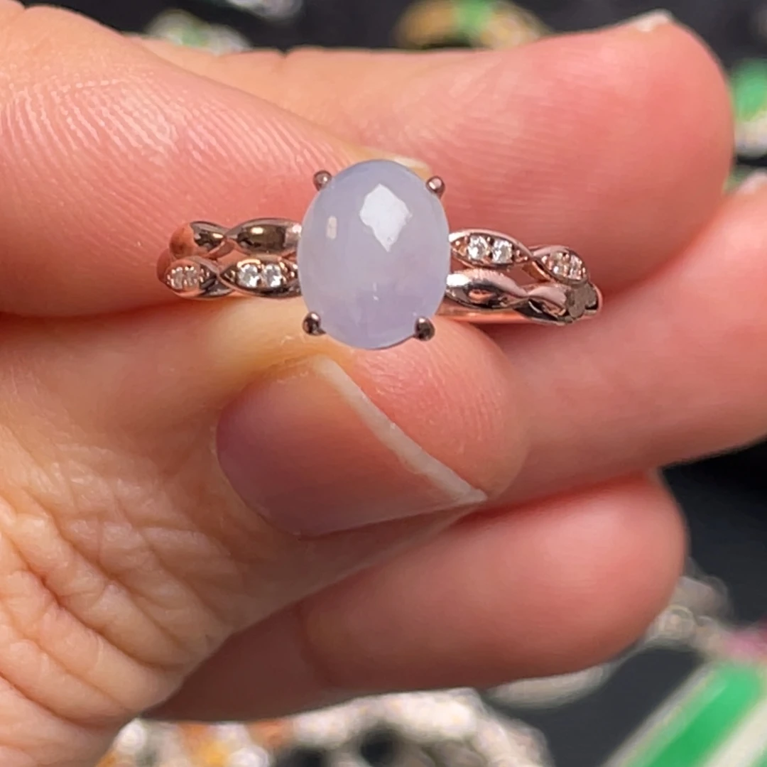 翡翠银S925镶嵌戒指纯天然缅甸翡翠A货