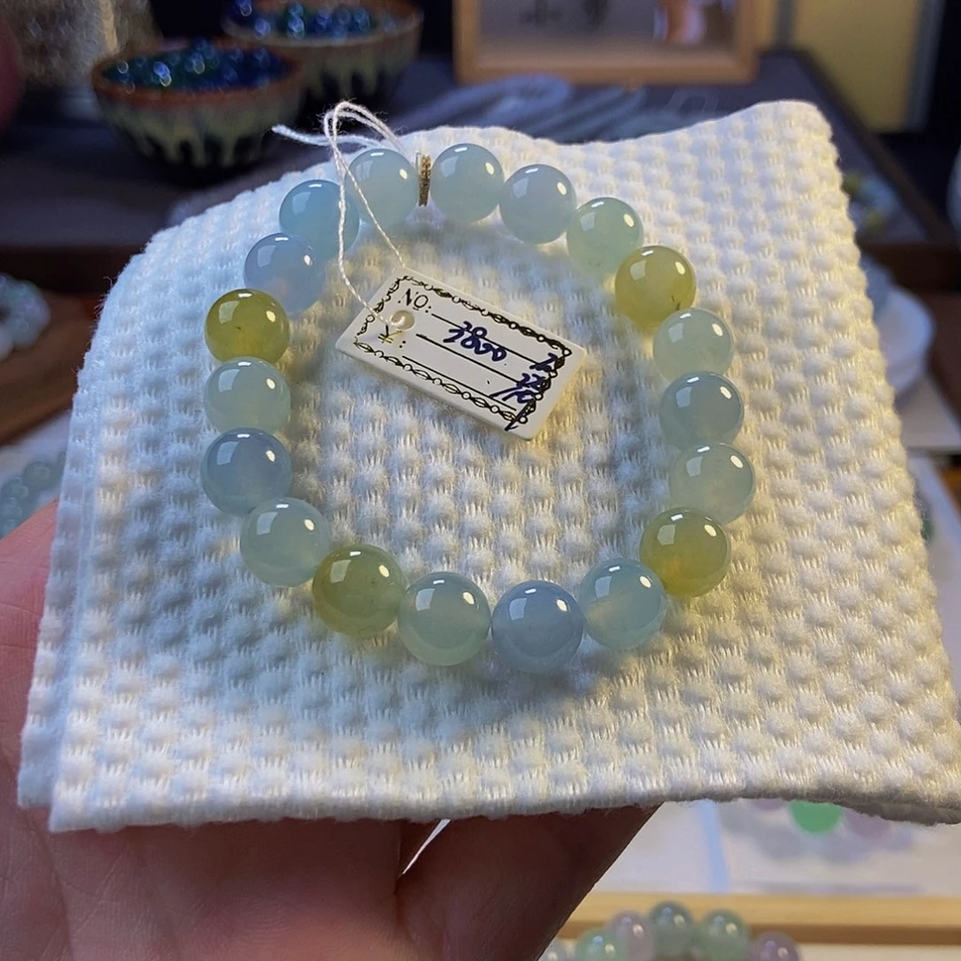 定制翡翠未镶嵌翡翠手串卡9.8