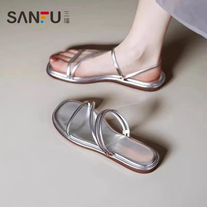 三福两穿软底不累脚凉鞋女2025新款夏季外穿时尚高级感平底凉拖鞋