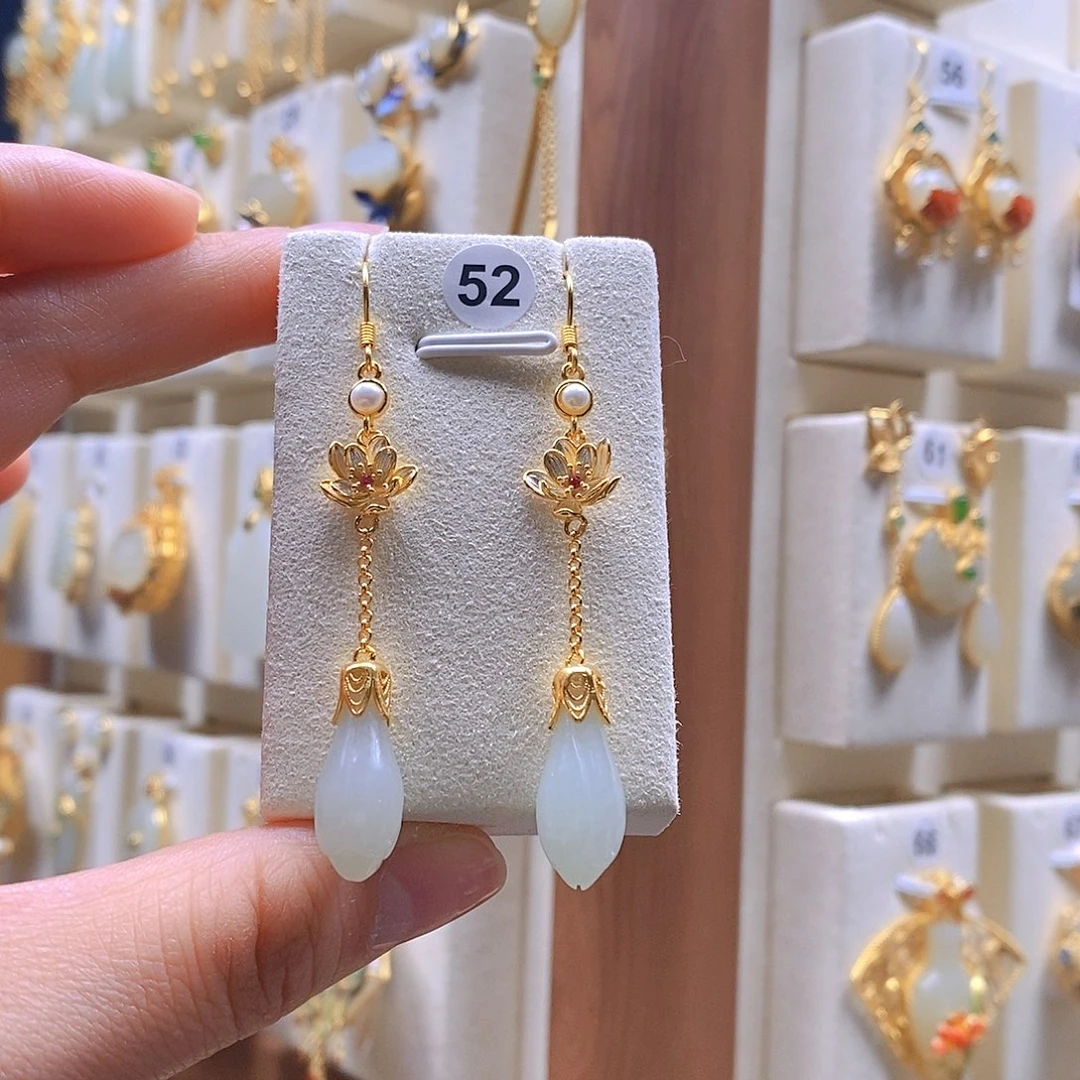 和田玉颈饰银S925镶嵌