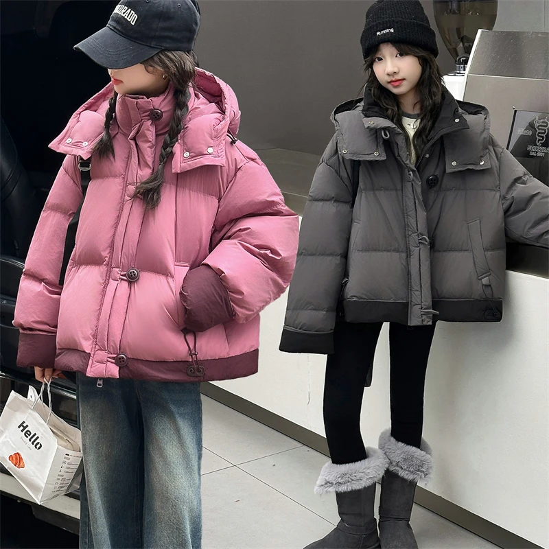 女童冬装棉服中大女孩洋气儿童羽绒棉衣加厚面包服外套冬款潮冬季
