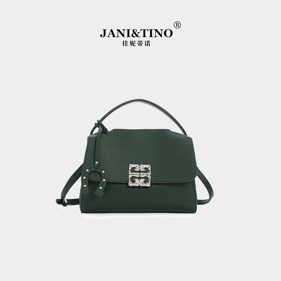 JANITINO/佳妮蒂诺当季新款时尚简约手提女士单肩包3985鹦鹉绿