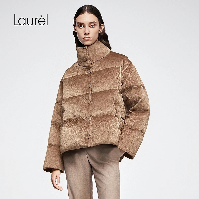Laurel劳芮25新款短款立领面包羽绒服LWD346L00100
