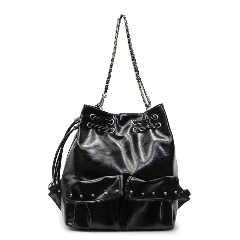 高级感辣妹机车包/单肩斜挎双肩三用包/韩国复古通勤包