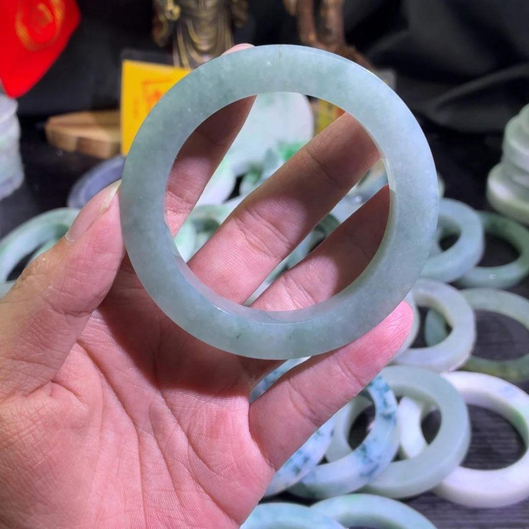 定制翡翠未镶嵌天然翡翠A货毛胚手镯定制
