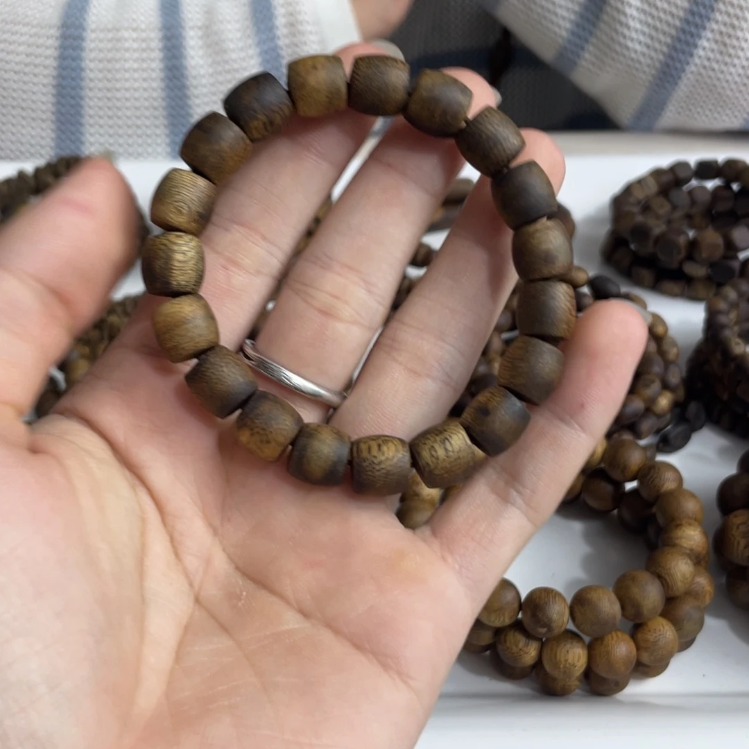 手串沉香古珠单圈1.0