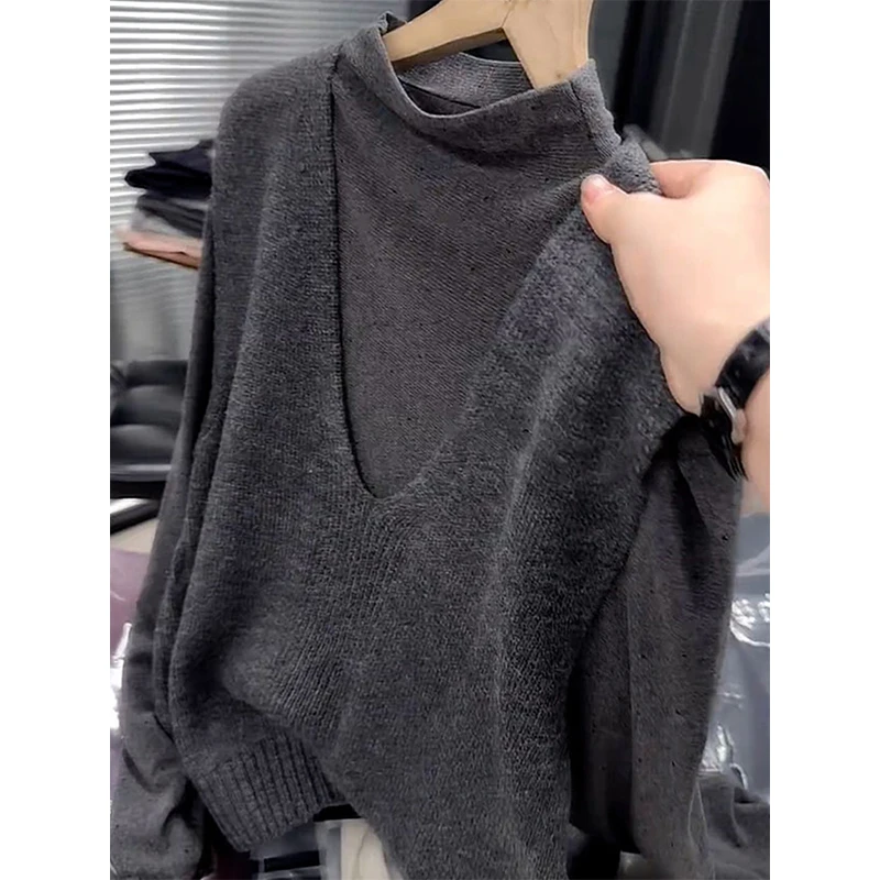 内搭上衣新款打底衫舒适纯色2025秋装叠穿针织休闲高级感