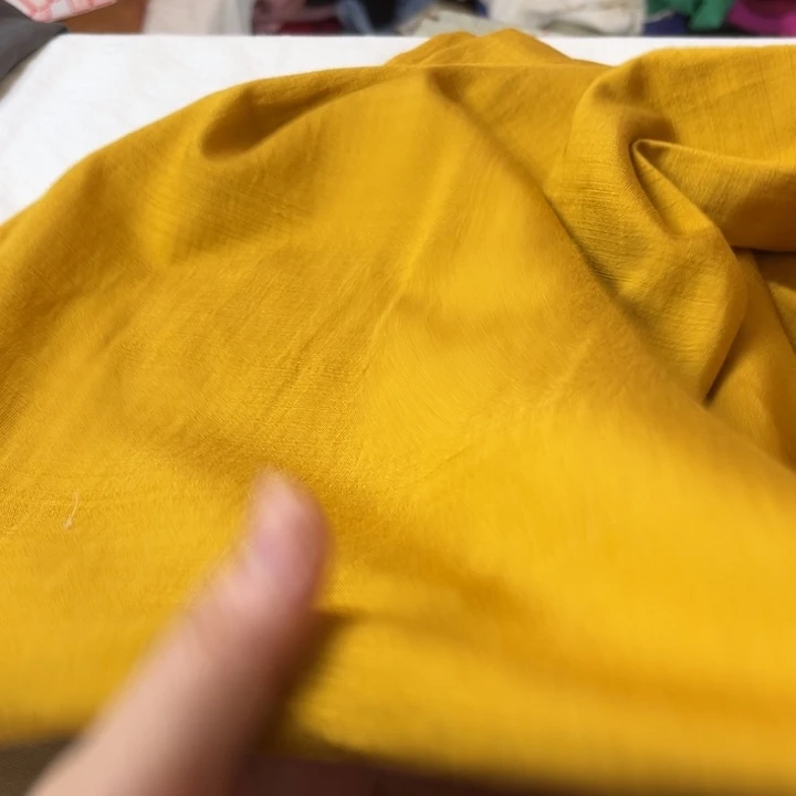 棉混纺姜黄麻棉2mi