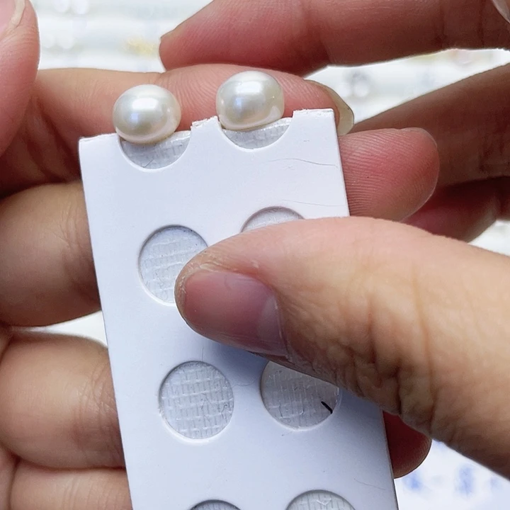 淡水珍珠耳饰银S925镶嵌用****3