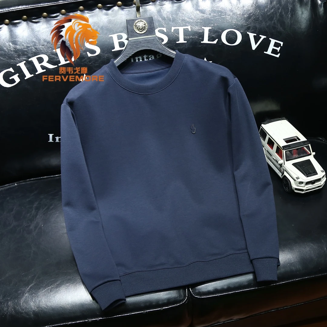 费韦戈摩时尚春秋季欧货简约舒适透气上衣圆领修身套头男款卫衣