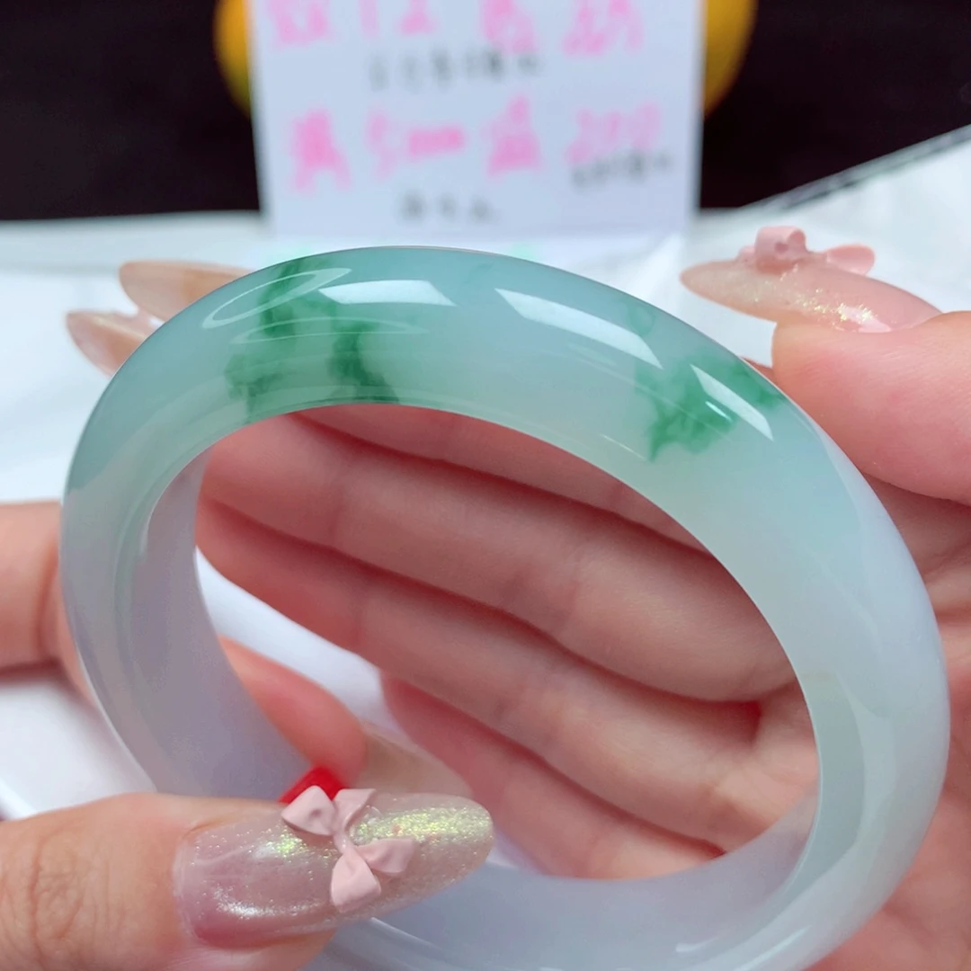 未镶嵌手镯翡翠天然缅甸翡翠A货手镯 74号