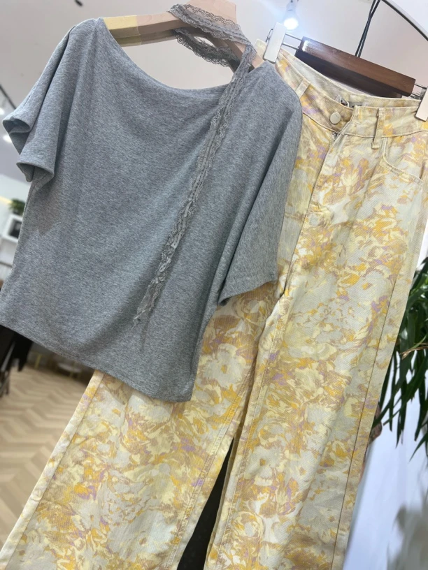 轻熟风春夏裤子短袖上衣森系套装运动风夏季休闲风时尚套装