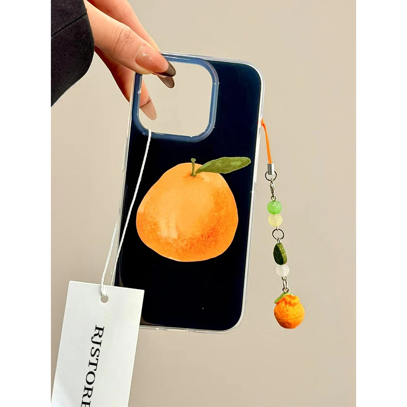 奥菲顿大橘子挂件适用iPhone16/15promax大孔苹果14手机壳13/12套