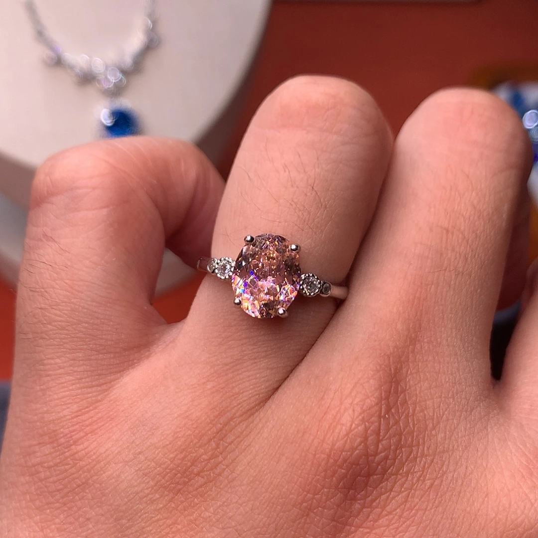 碧玺银S925镶嵌戒指