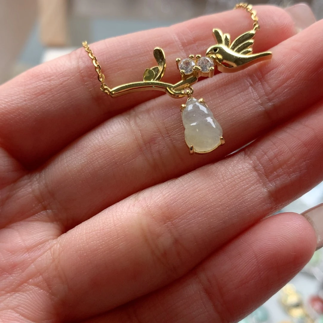 翡翠银S925镶嵌颈饰项链66