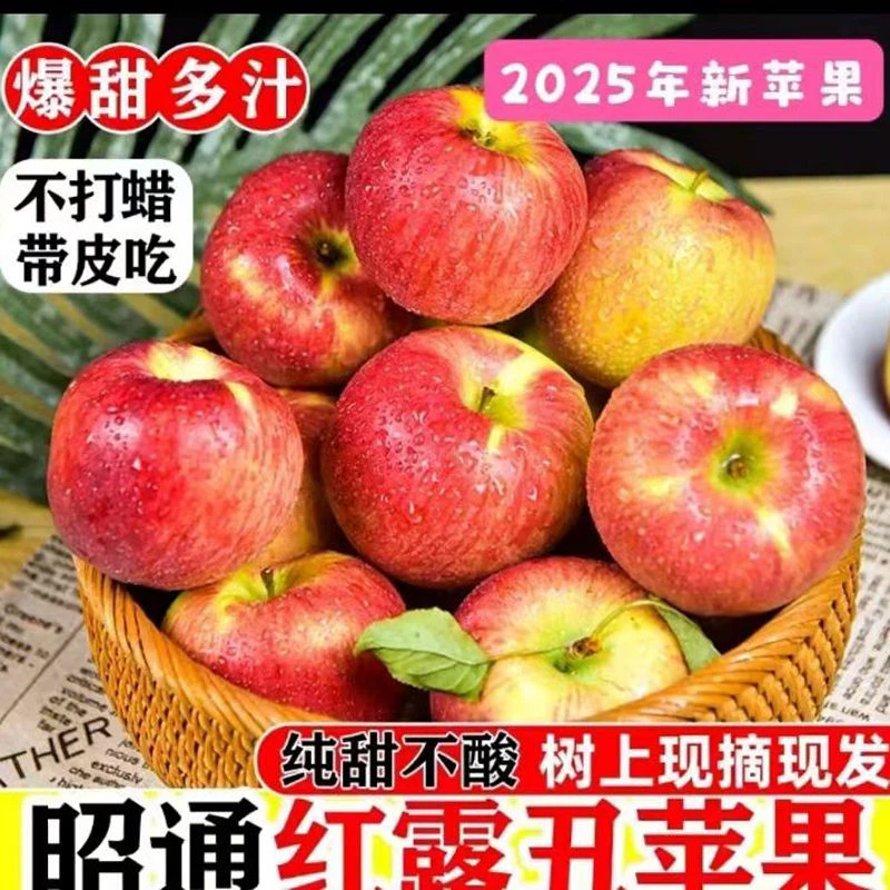 云南昭通红露丑苹果新鲜现摘脆甜多汁产地直发营养丰富