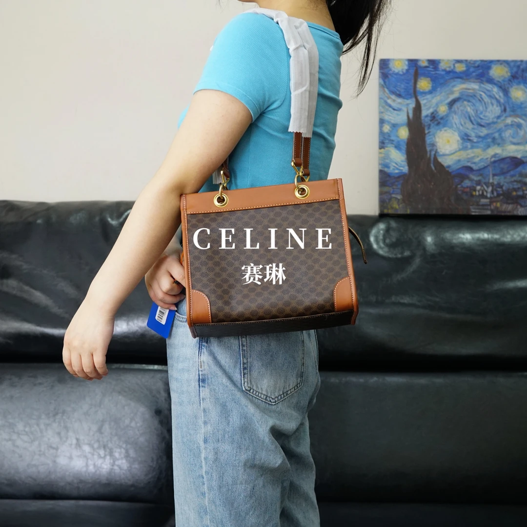 95新 Celine/思琳 老花拼皮单肩包/YW04619271/9271
