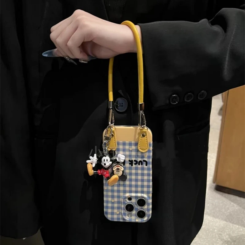 BANCA黄波点格纹米奇适用iphone16菲林手机壳华为vivo小米oppo套