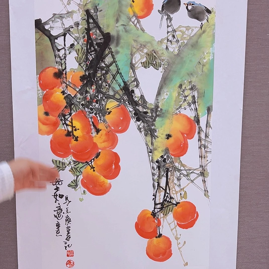 国画马景岭预展原作带授权视频合影证书
