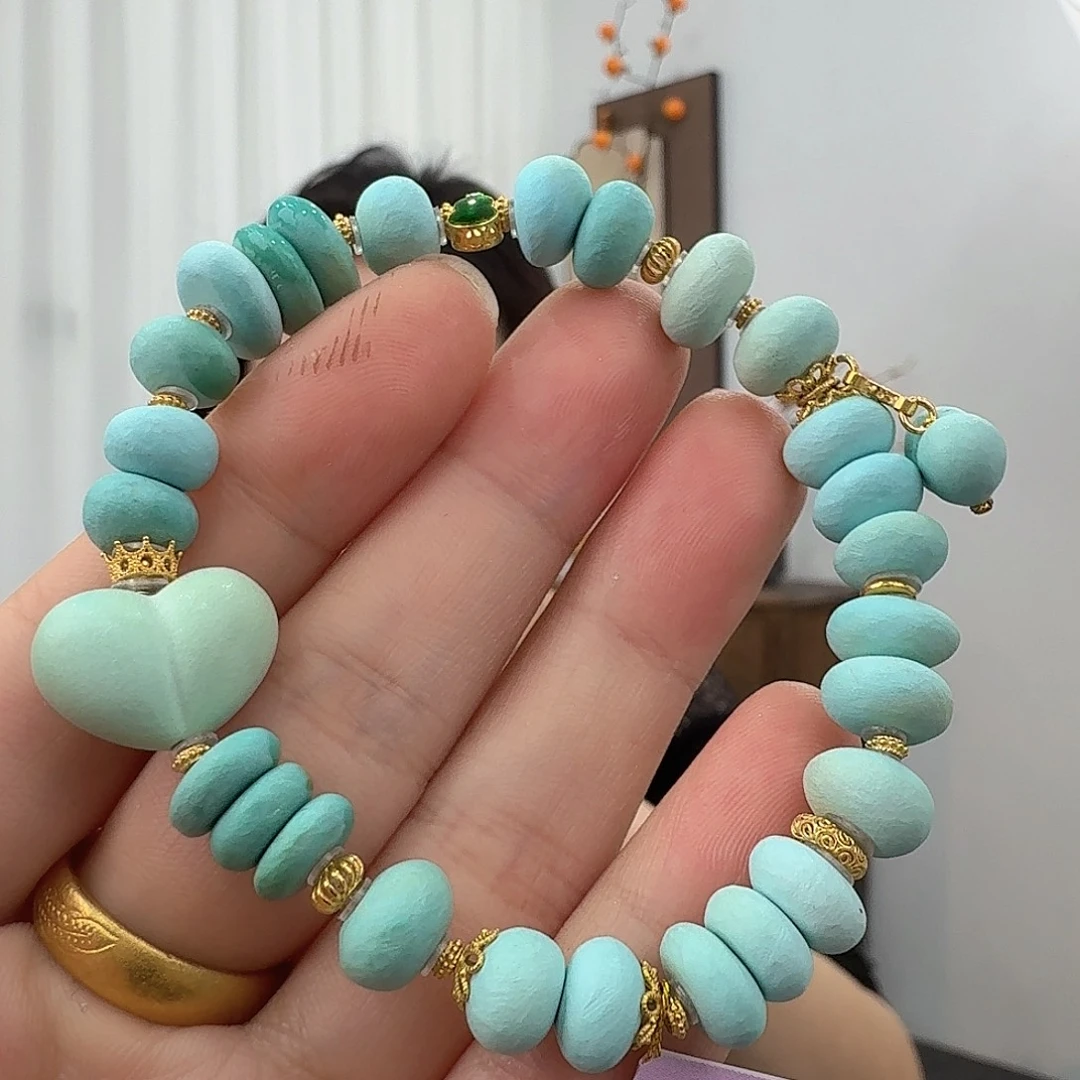 绿松石18K金镶嵌珠宝奇石