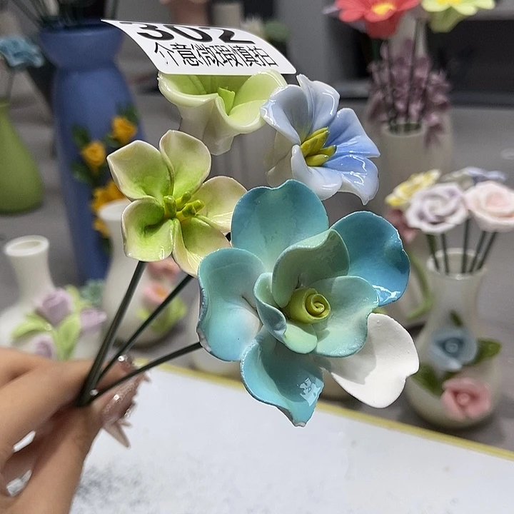 陶瓷纯手工捏花设计