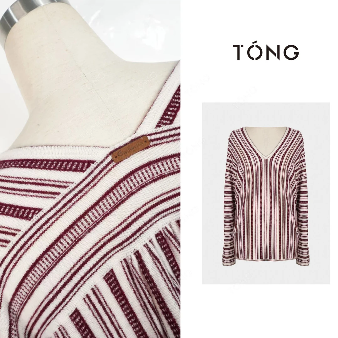 【费尔岛】绵羊毛+山羊绒条纹针织衫 GA0003