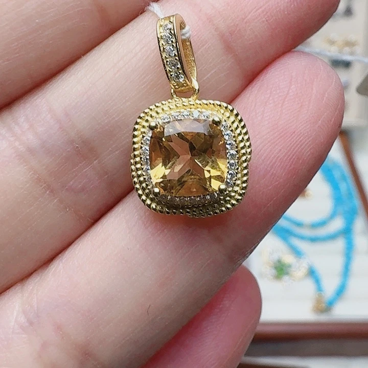 水晶颈饰银S925镶嵌吊坠173