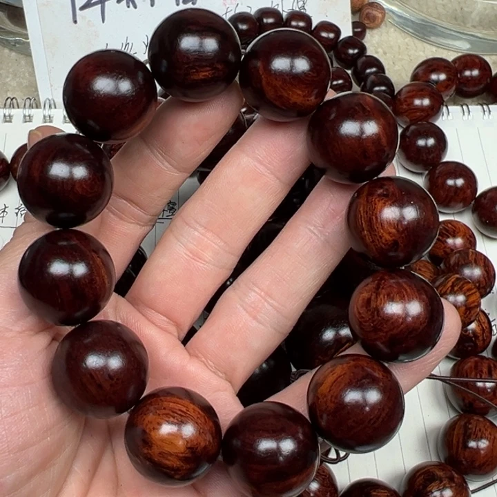 降真香手串/手链冰*海南红降20圆珠黑珍珠半全品