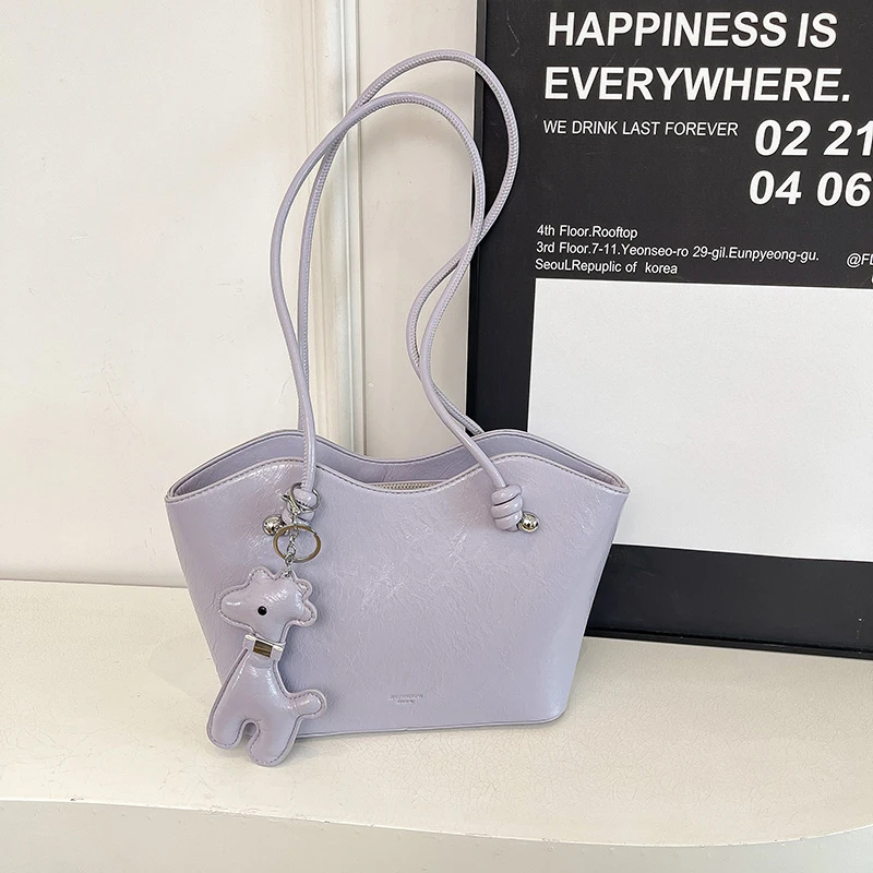 时尚气质大容量单肩包软皮纯色手提包