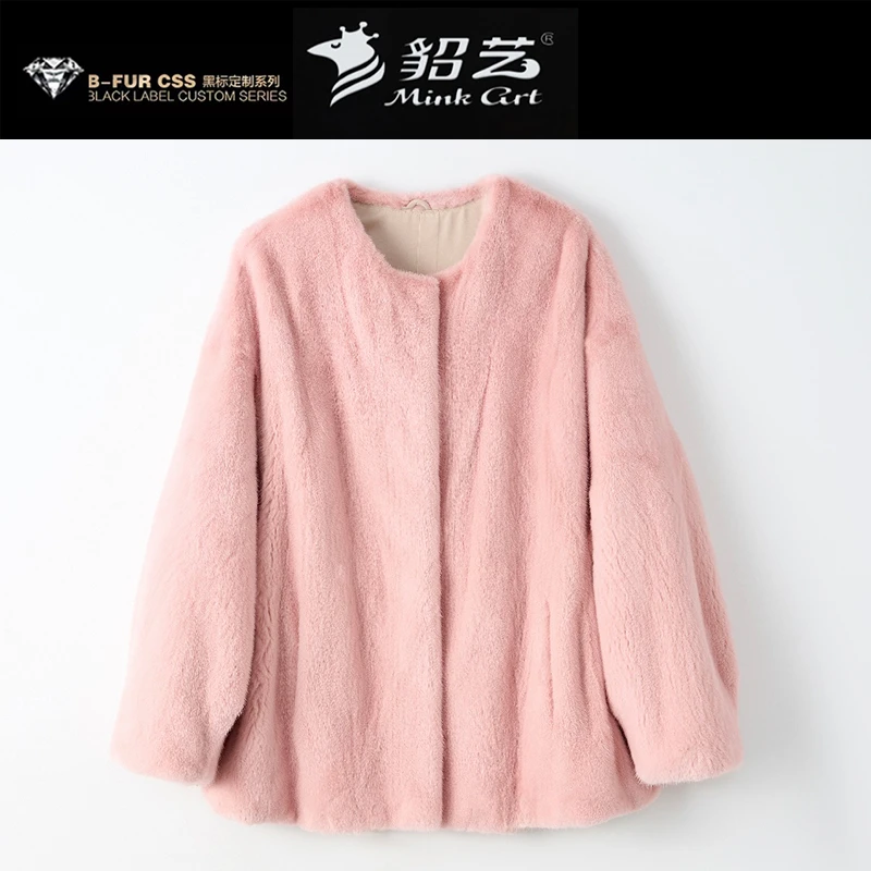 貂艺 Mink Art | 【曼城时光】圆领进口小母貂短二整貂女皮草ZH315
