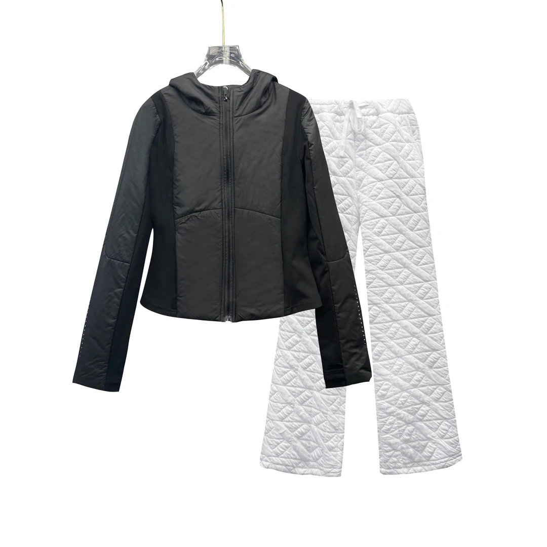 241027大爱美依缘新款时尚气质百搭连帽修身外套休闲阔腿裤洋气